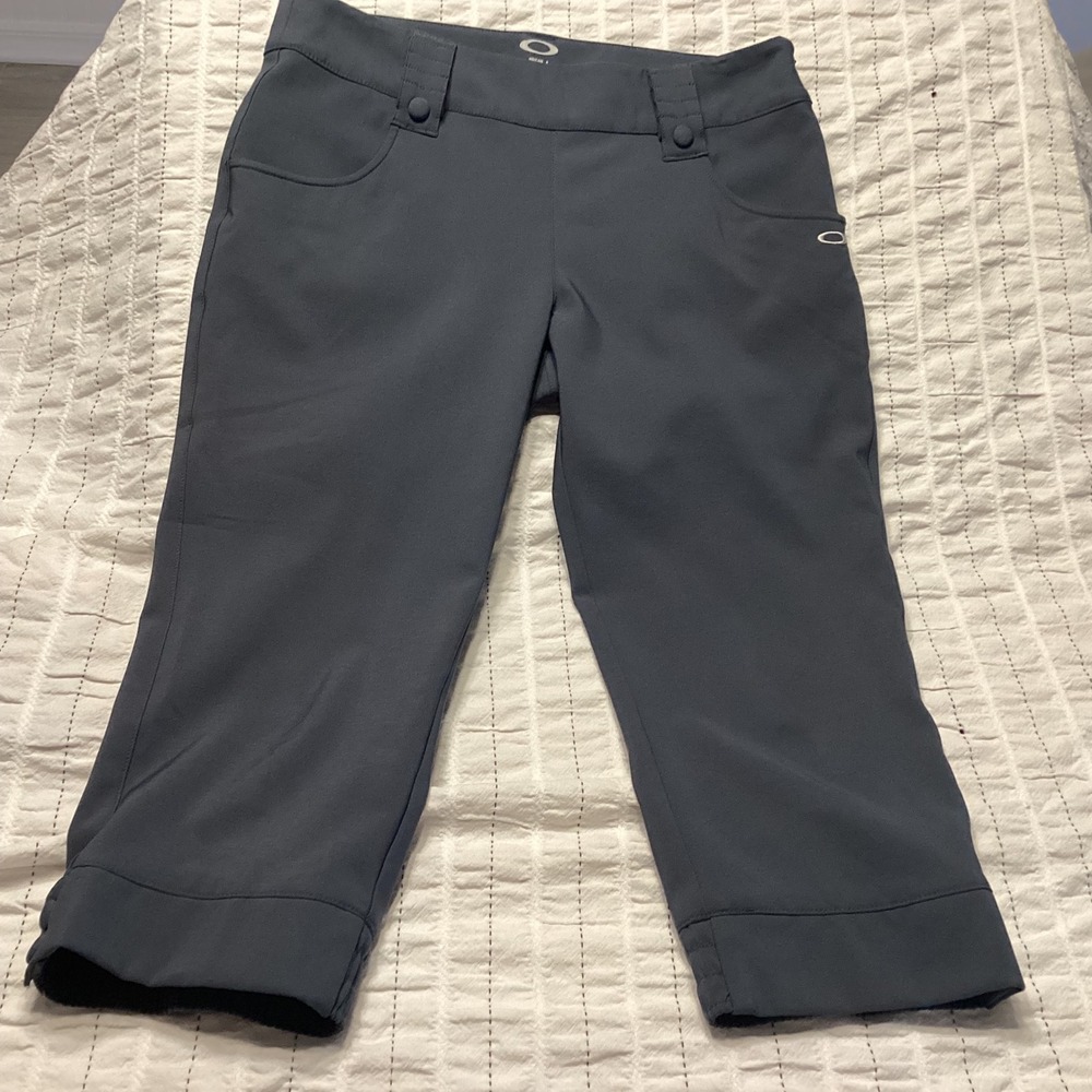 Oakley Womens Charcoal Gray Side Zip Capri Pants Active Golf Hiking Size 4 FA12